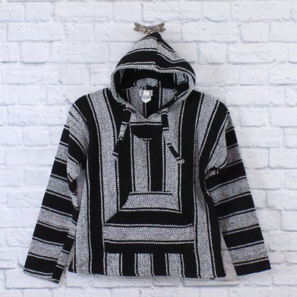 Mexican Blues Other - Mexican Blues Blue Baja Kangaroo Pocket Hooded Rug Style Sweater Size S